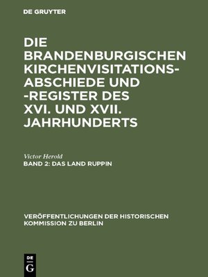 cover image of Das Land Ruppin